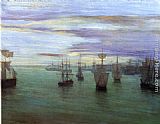 James Abbott Mcneill Whistler Canvas Paintings - Crepuscule in Flesh Colour and Green Valparaiso